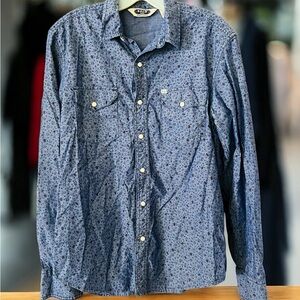 Salt Valley Western Women's Blue Floral Button-Down w/Pearl Snap buttons/Small